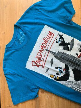 Riot Society Pandamonium Graphic Tee Size S Teal Blue Panda NYC Funny Streetwear